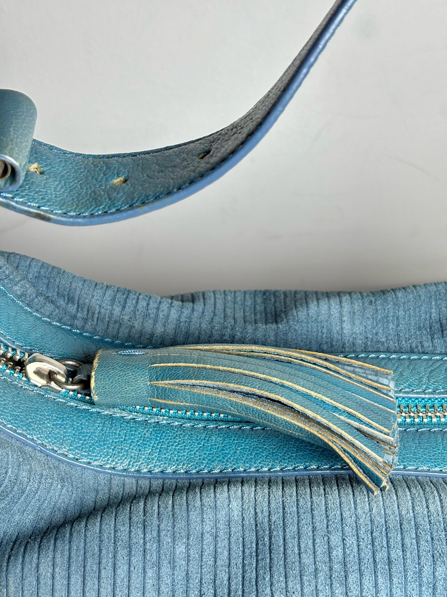 Marc Jacobs Solid Y2K Vintage Pre-owned Teal Fabric/Leather Shoulder Purse