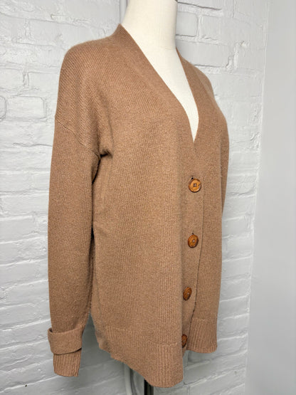 Women Size S 360 Cashmere Brown "Boyfriend" Cashmere Sweater