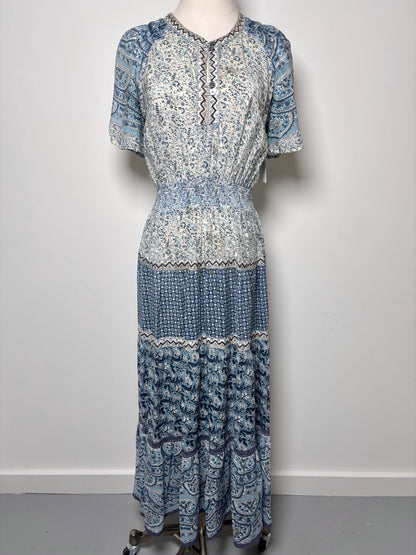 Women Size 4 SEA New York Blue, White Floral Viscose Dress