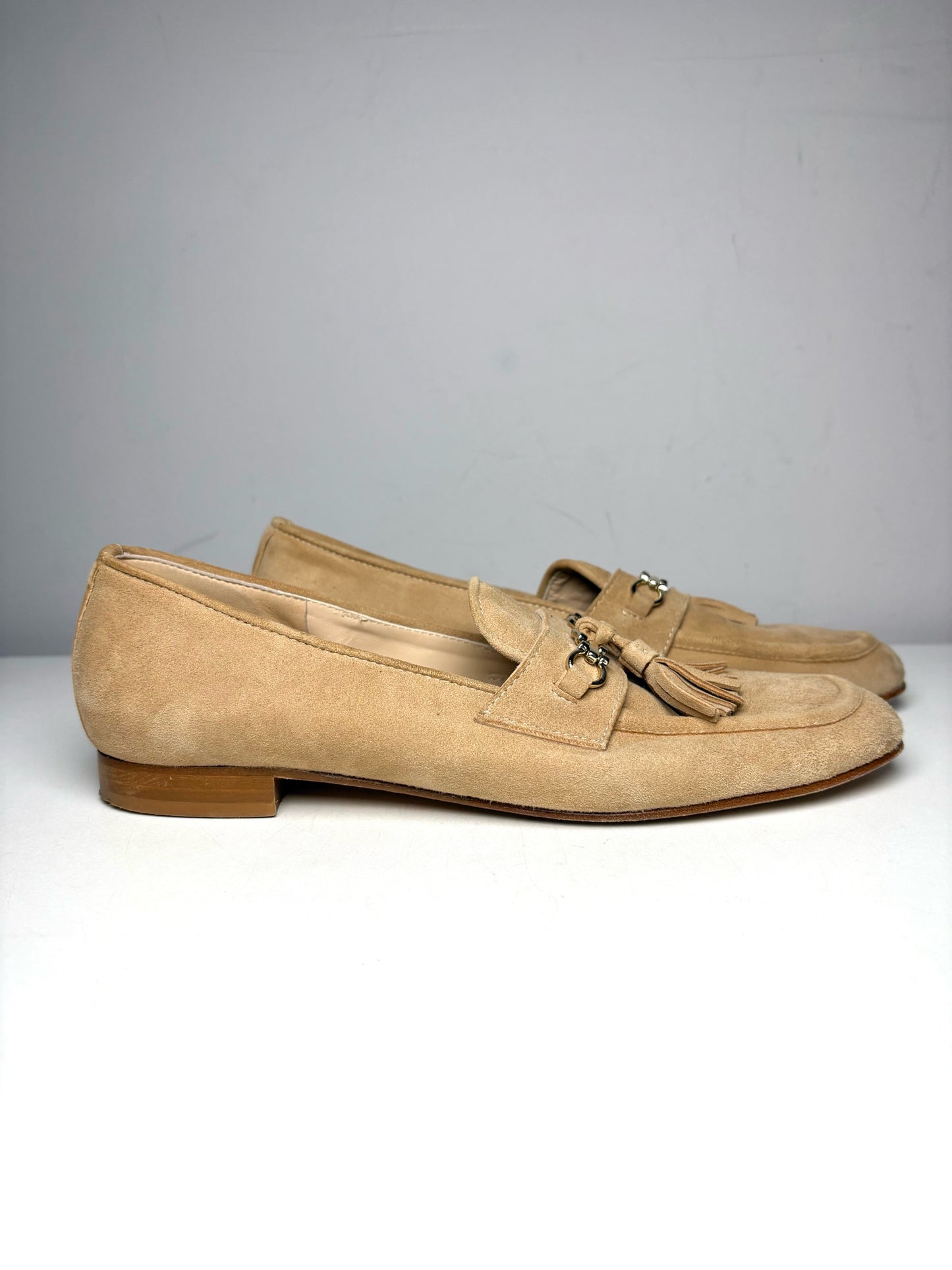 W Shoe Size 39.5 Clorinda Antinor The Filippai Beige Suede Pre-owned Sandals
