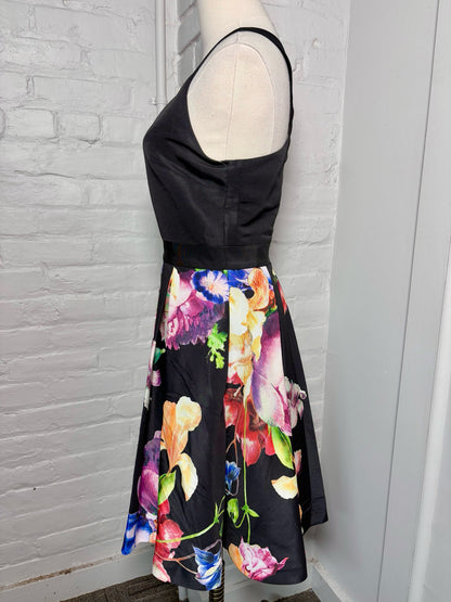 Women Size 3 Ted Baker Black Floral Dress