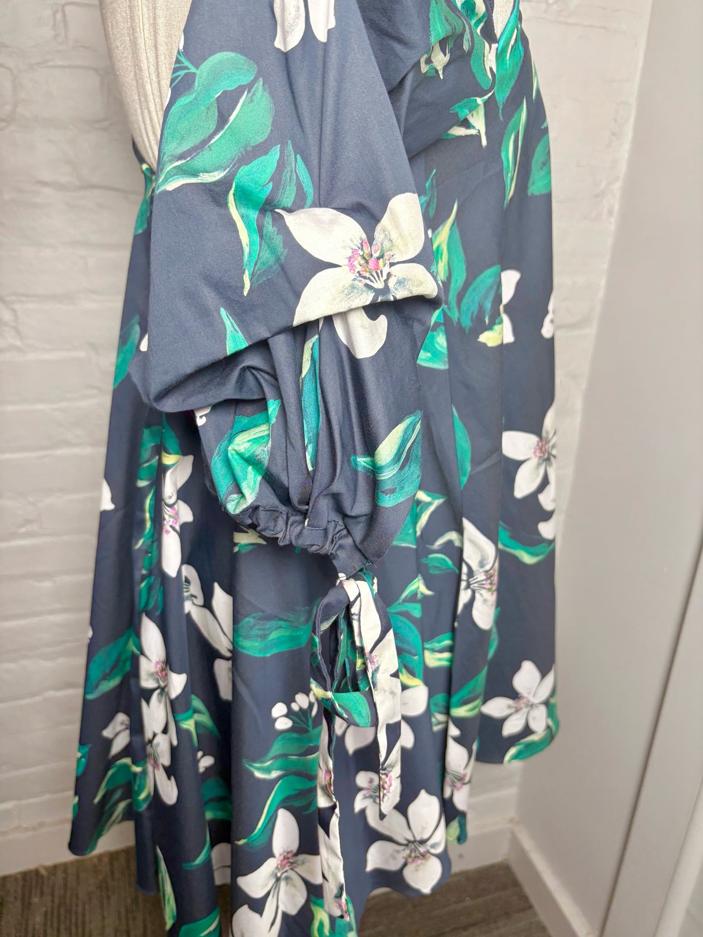 Women Size XS Caroline Constas for Intermix Blue Floral Cotton Mini Dress
