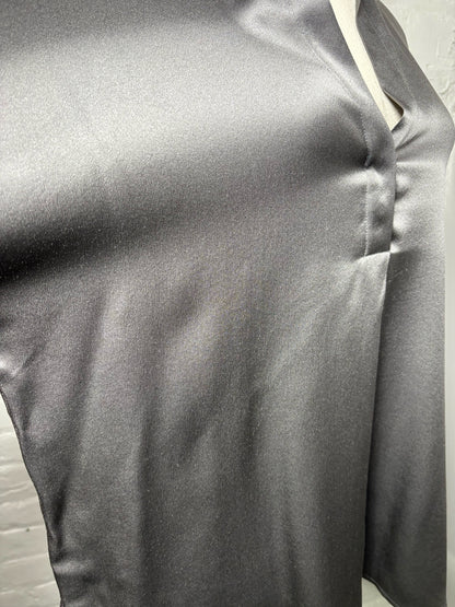 Women Size M Vince Gray Solid Silk Blouse