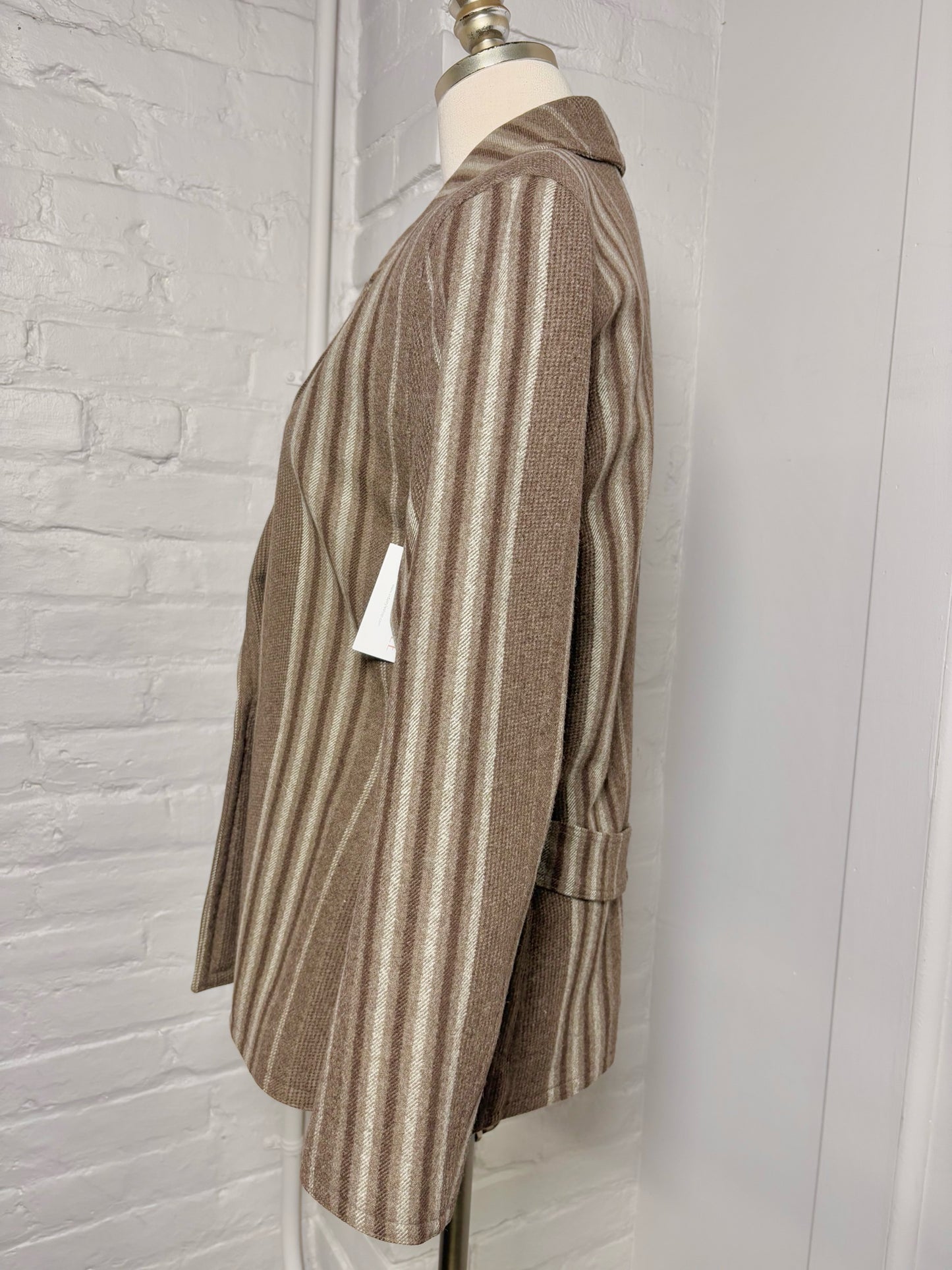 Women Size 44 Gianni Versace Brown Pinstripe Vintage Blazer