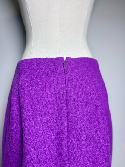 Women Size 40 (10) Escada Purple Rabbit Cashmere Blend Pre-owned Skirt