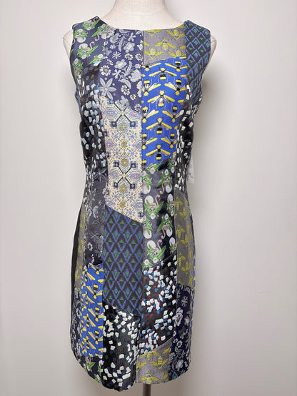 Women Size 4 Desigual Blue Print Cotton Blend NWT Dress