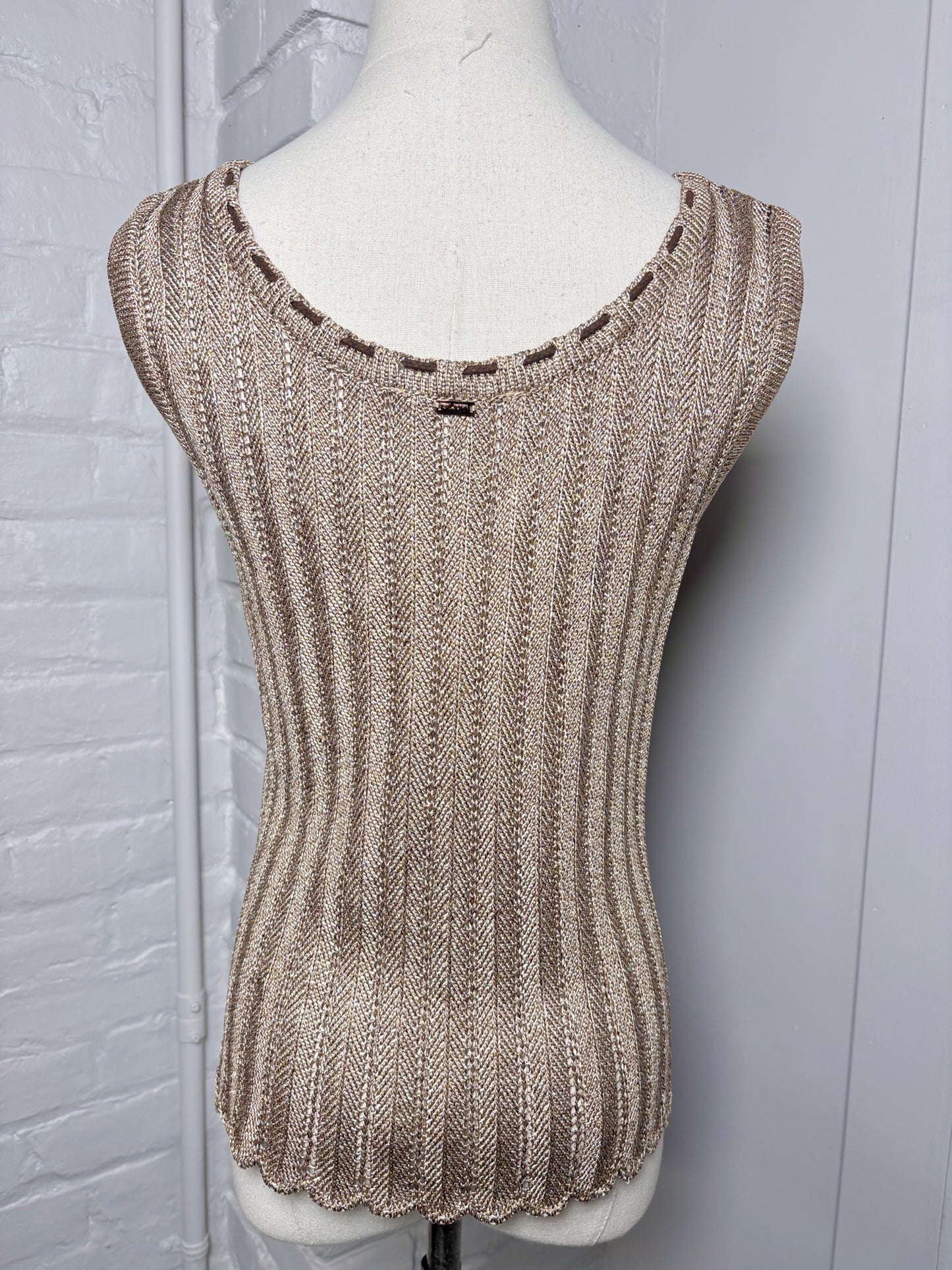 Women Size One Size St. John Beige Knitted Tank Top