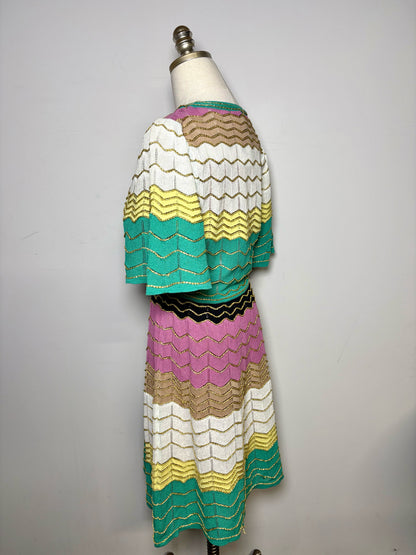 Women Size 42 ( 6 US) M Missoni Multi-Color Chevron A-line Pre-owned NWT Dress