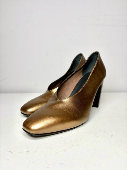 W Shoe Size 9.5 Rachel Comey Chloris Bronze Leather Cowhide Pre-owned, NWT Pumps