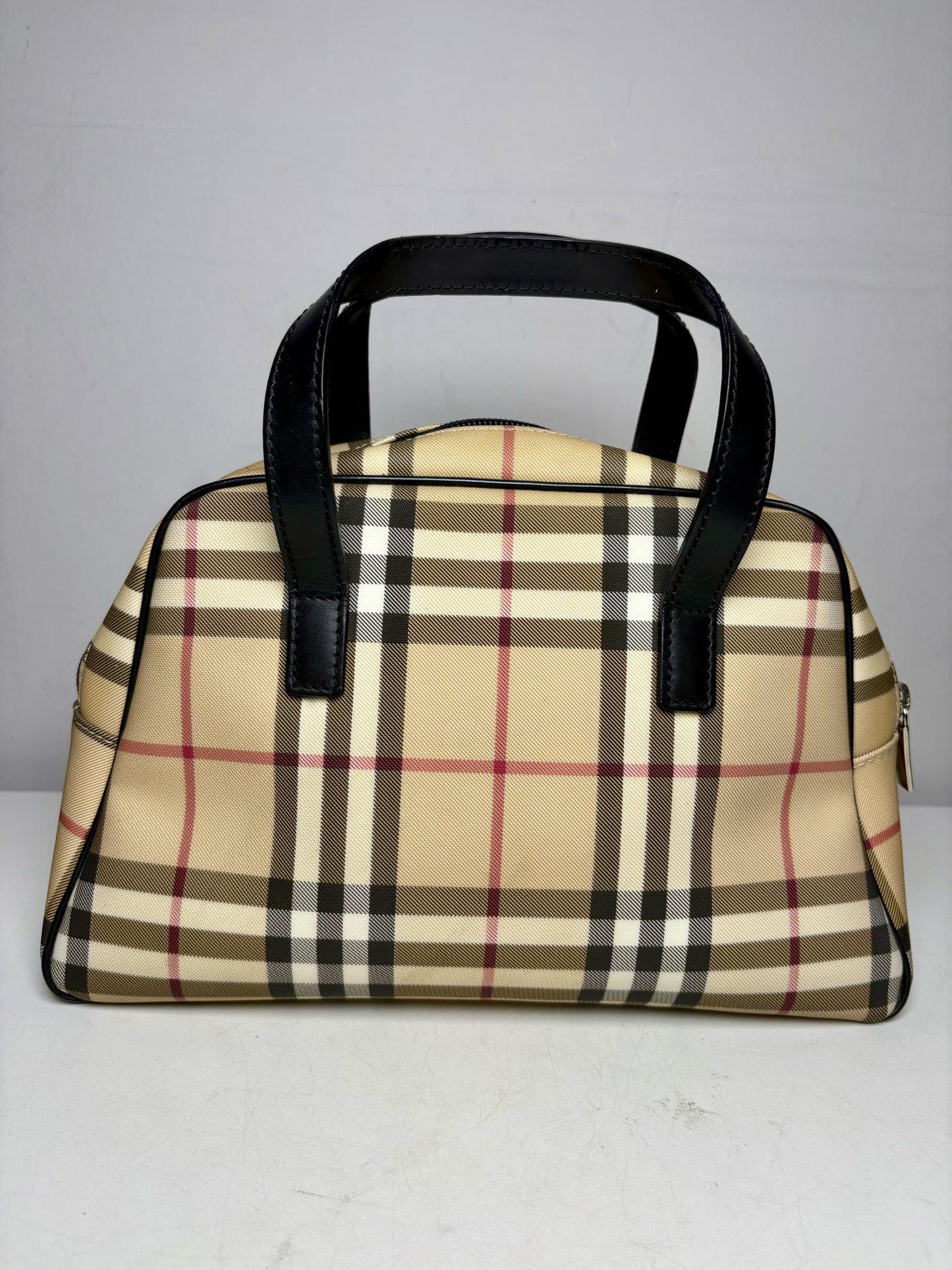 Women's Burberry Nova Check Coated Canvas  Pre-owned Bowler Bag