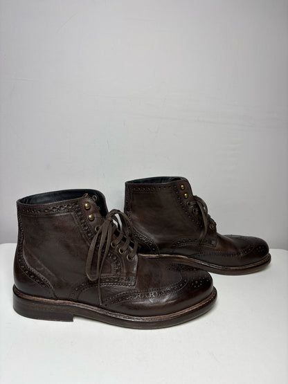 Women's Shoe Size 42 Kalimala Brown Leather Handmade in Italy Pre-Owned Lace-Up Boots