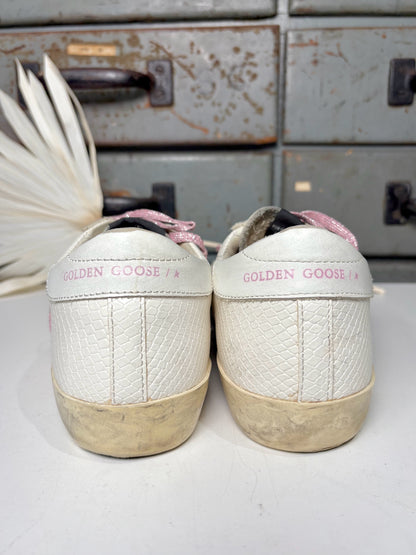 W Shoe Size 40 Golden Goose White Leather Sneakers