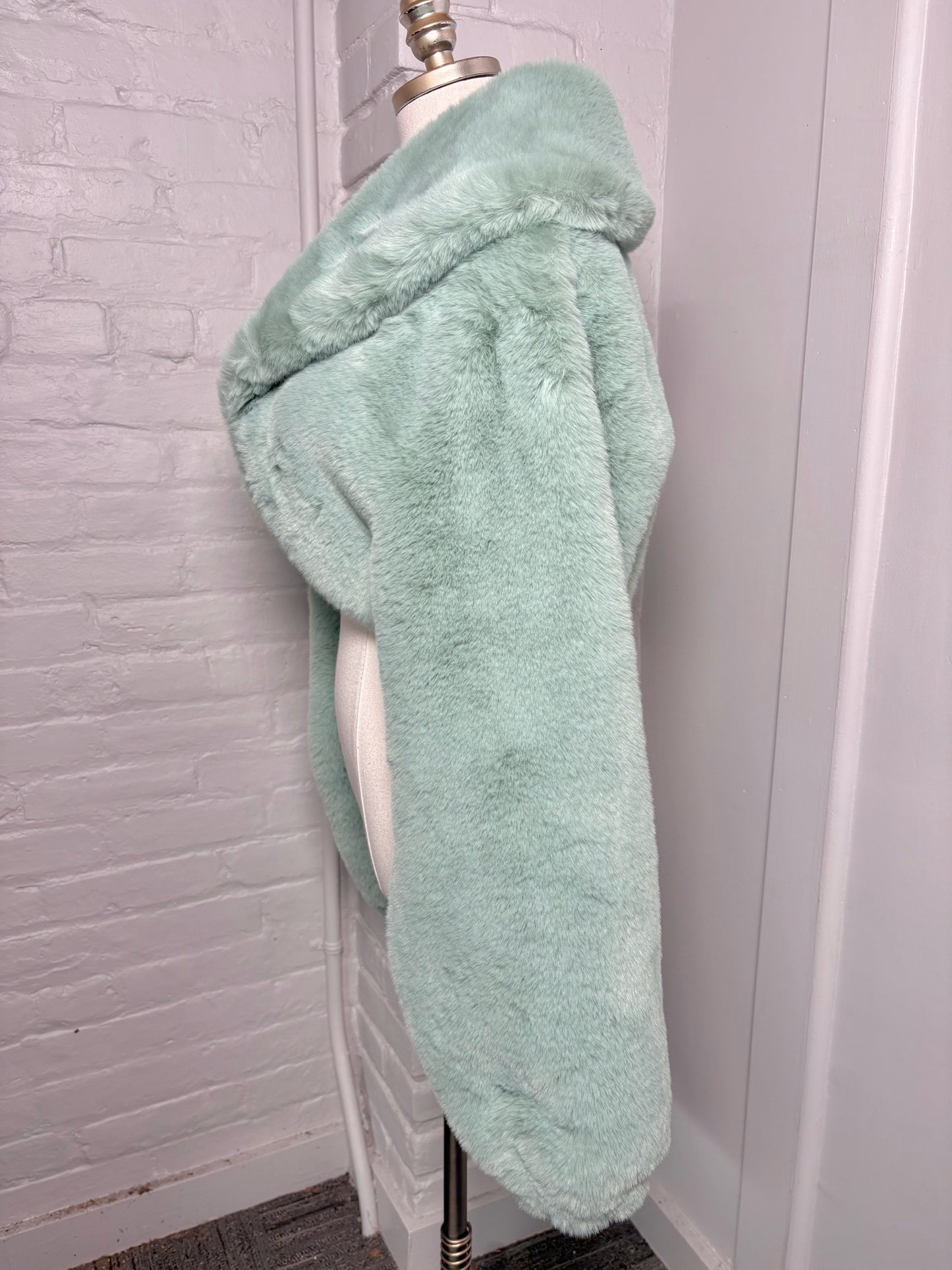 Women Size M Naked Wardrobe Teal Faux Fur Coat