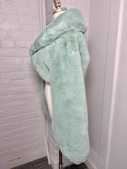 Women Size M Naked Wardrobe Teal Faux Fur Coat