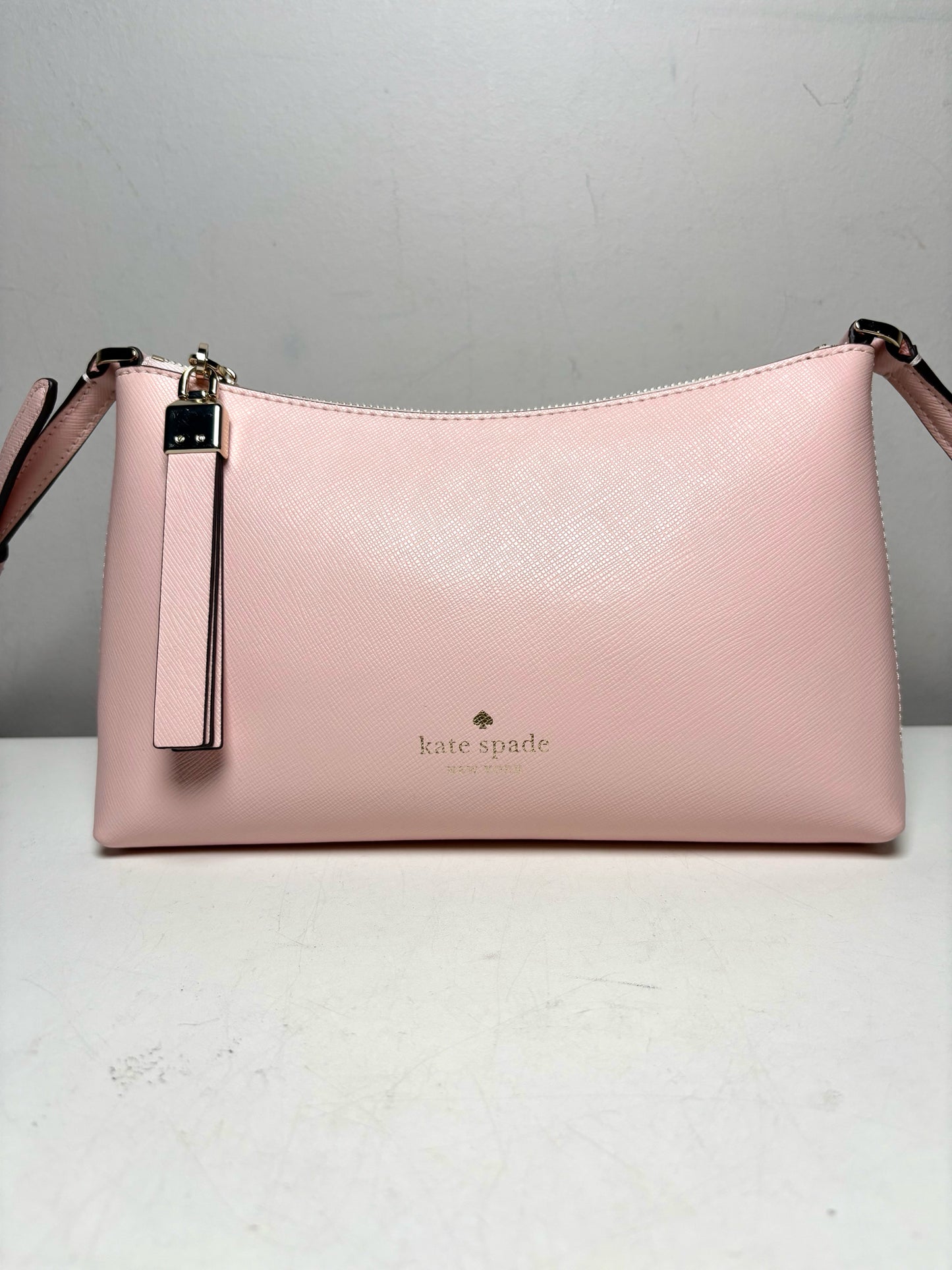 Women's Kate Spade Sadie Light Pink Saffiano Leather Pre-Owned Crossbody Purse
