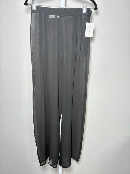 Women Size S Genny Black Wide Leg Sheer Silk Pants