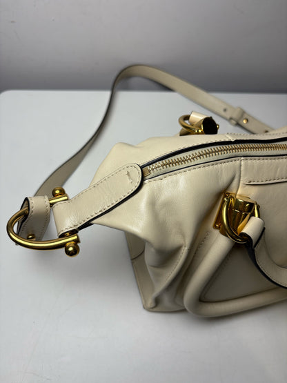 Women's Chloé Small Paraty 24 Cream Sweet Beige Leather Authentic Pre-Owned Shoulder Bag