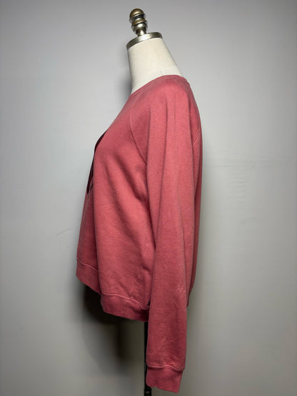 Women Size S Sézane Rosewood/Burgundy Heart La Chamade Pre-Owned Cotton Sweatshirt