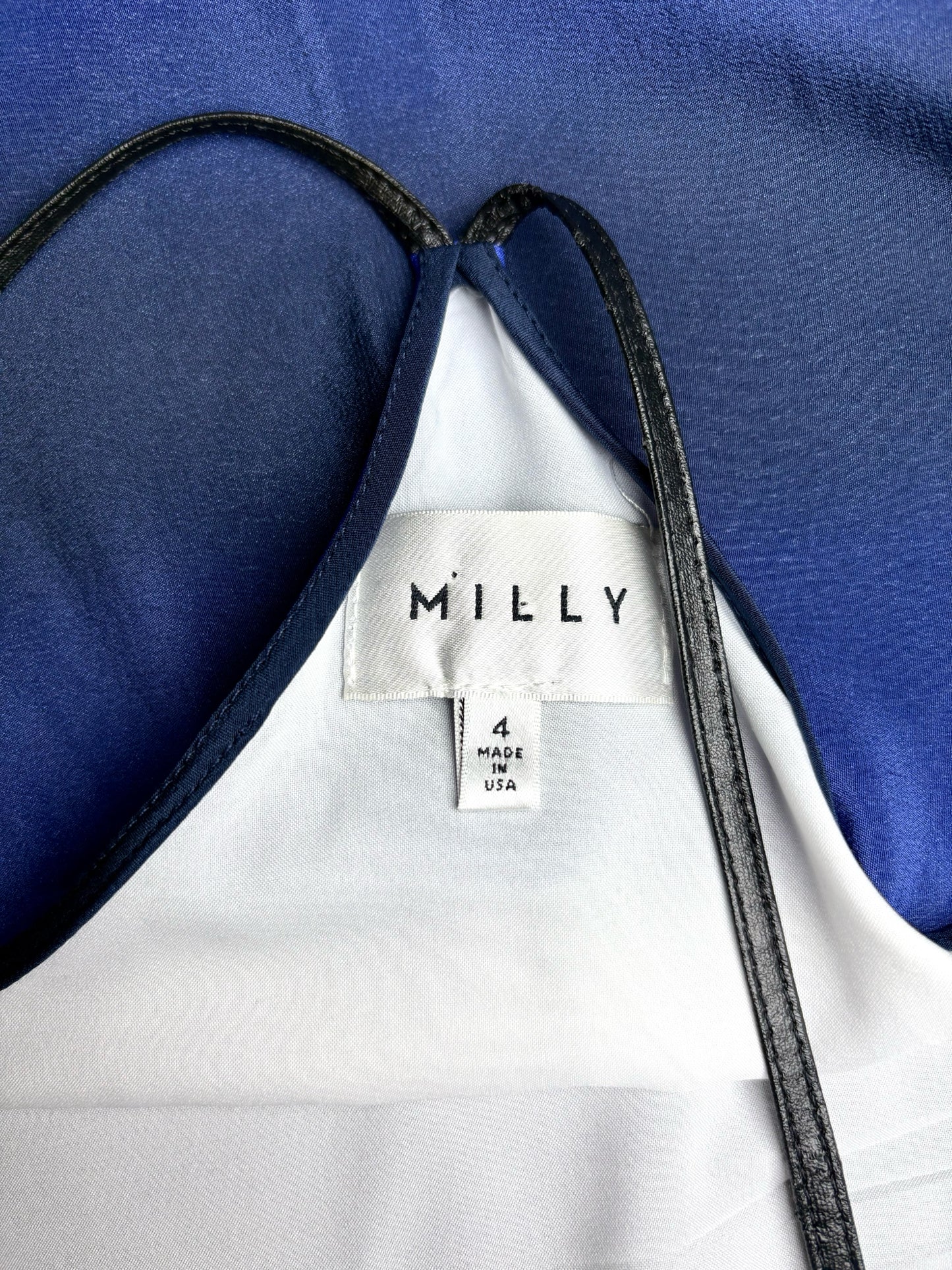 Women Size 4 Milly Blue Ombre Pure Silk Pre-owned Dress