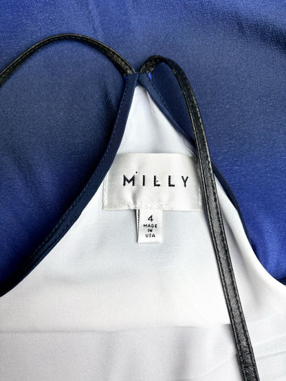 Women Size 4 Milly Blue Ombre Pure Silk Pre-owned Dress