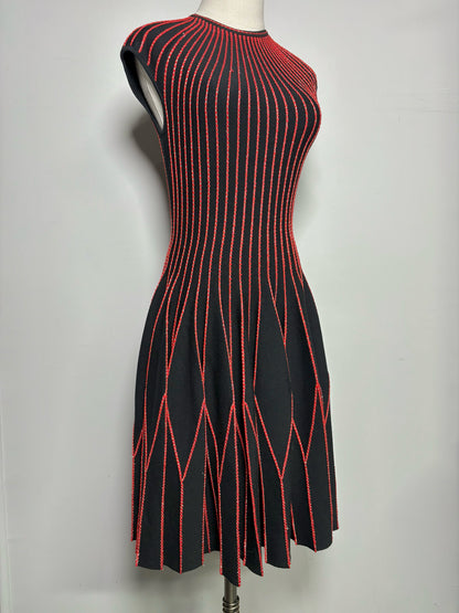 Women Size M Alexander McQueen Black Stitching Detail Wool Dress