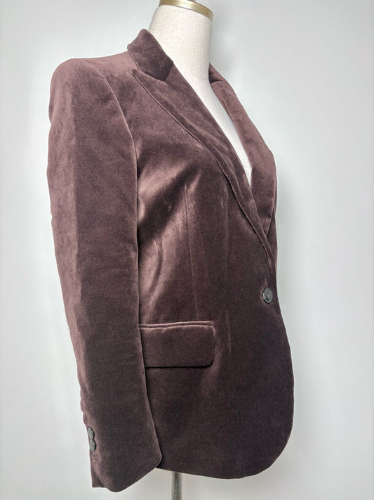 Women Size 0 ba&sh Chocolate Brown Solid NWOT Boop Blazer