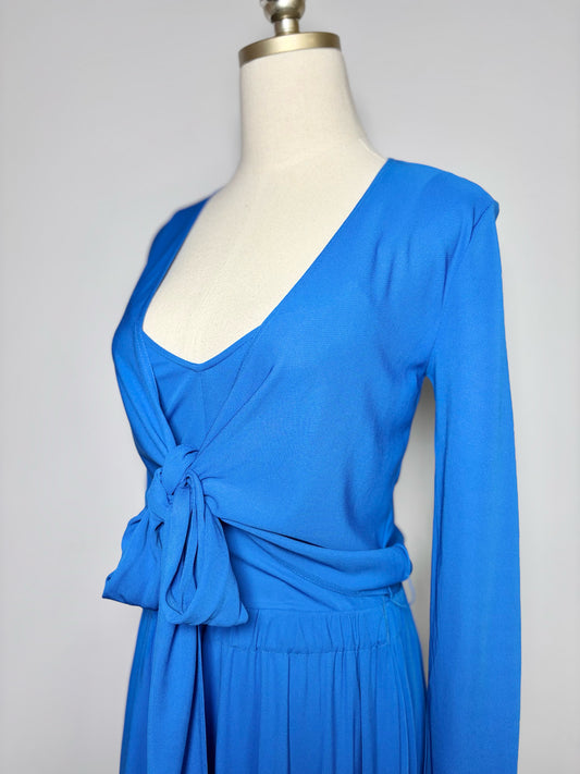 Women Size 0 Proenza Schouler Cobalt Blue Solid NWT Wrap Dress