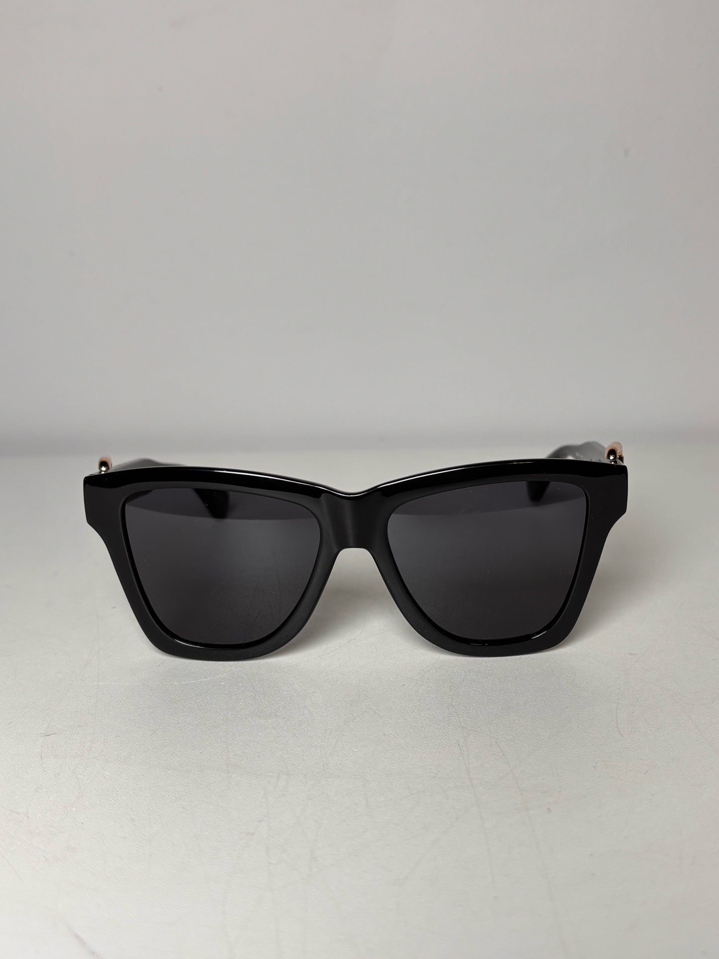 Plastic Moschino Black "55MM Decorative Buckle Square Sunglasses"