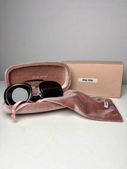Miu Miu Women's Pre-owned Black Acetate Sunglasses