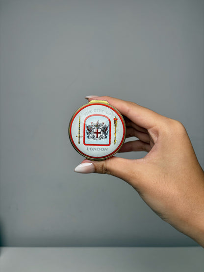 Halcyon Days The City of London White Enamel Pre-Owned Pillbox