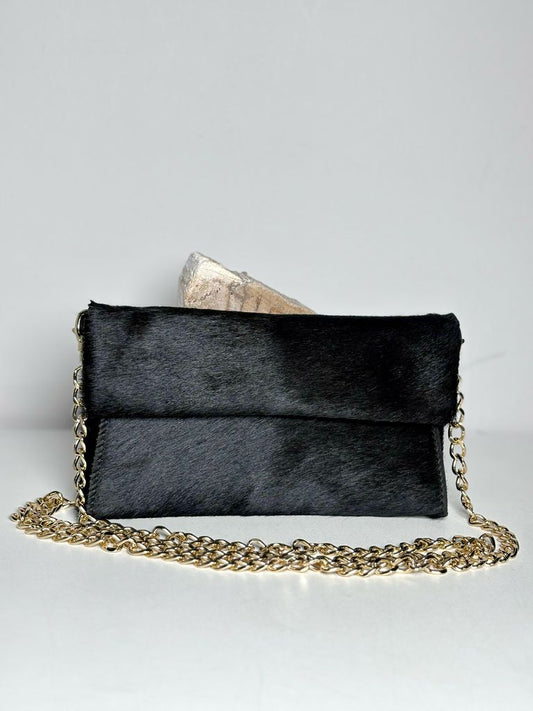 Ann Mashburn Black Ponyhair Pre-owned Clutch Purse