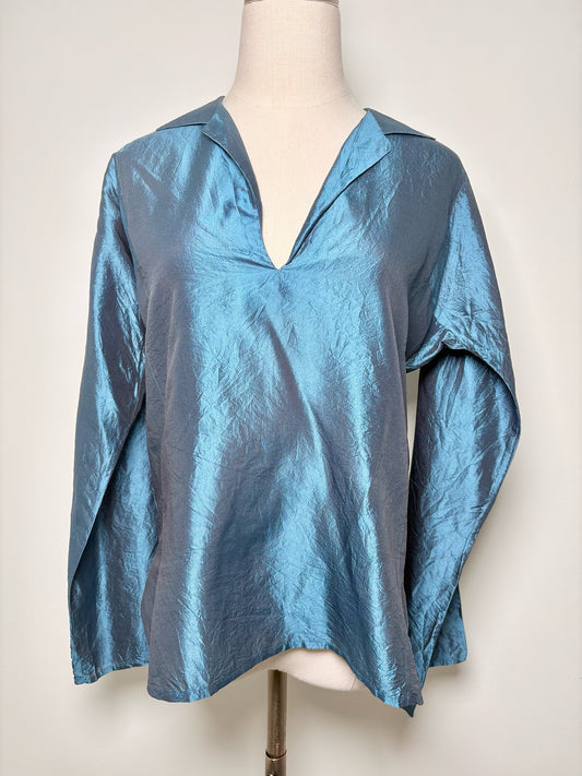Women Size 42 Ter Et Bantine Blue Iridescent Top