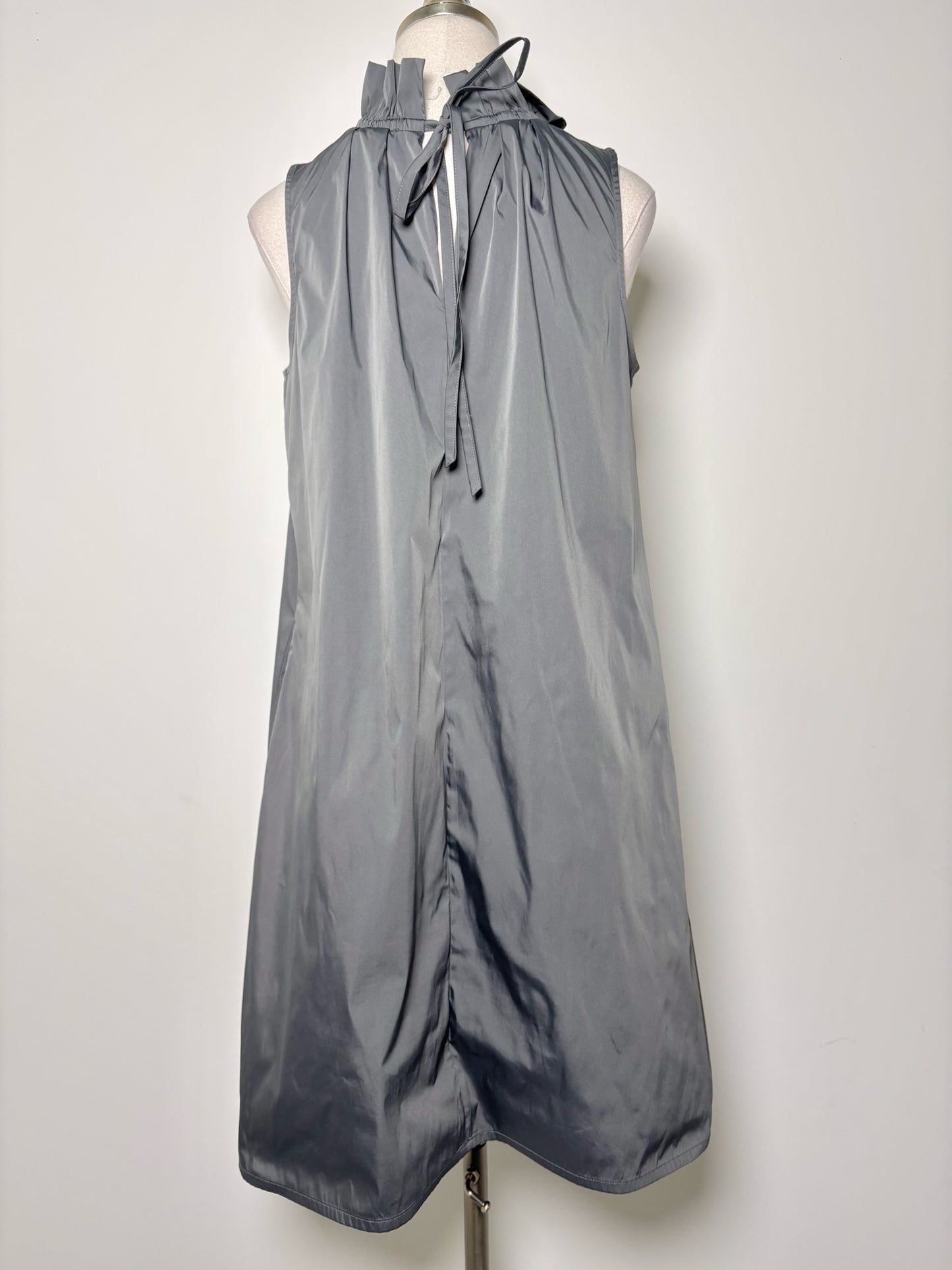 Women Size M Ann Mashburn Gray Solid Polyester Dress
