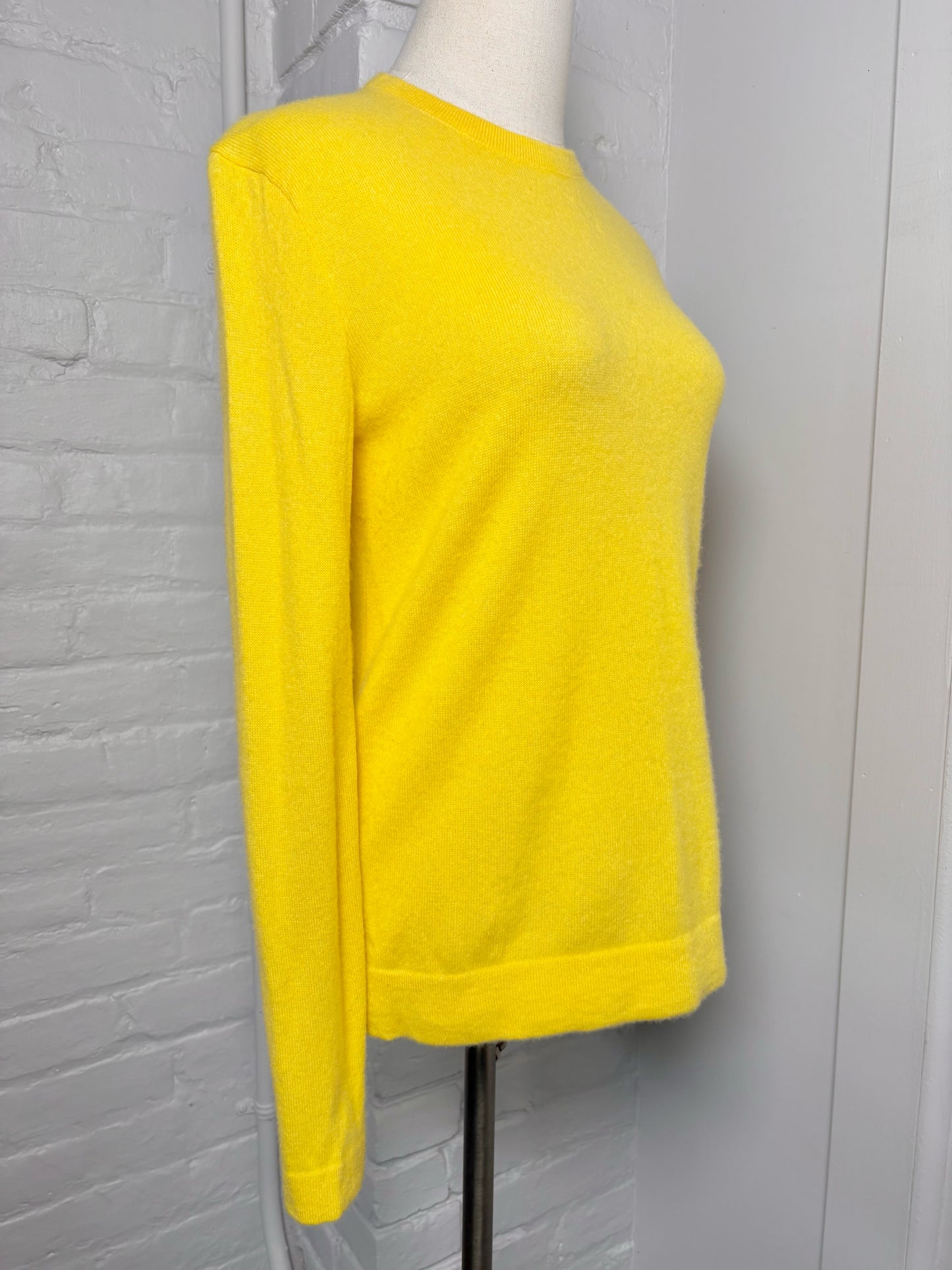 Women Size S Polo Ralph Lauren Yellow Solid Cashmere Sweater