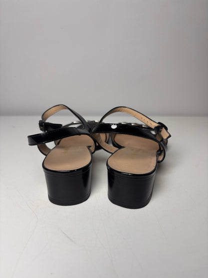 W Shoe Size 6.5 Salvatore Ferragamo Black Patent Leather Heels