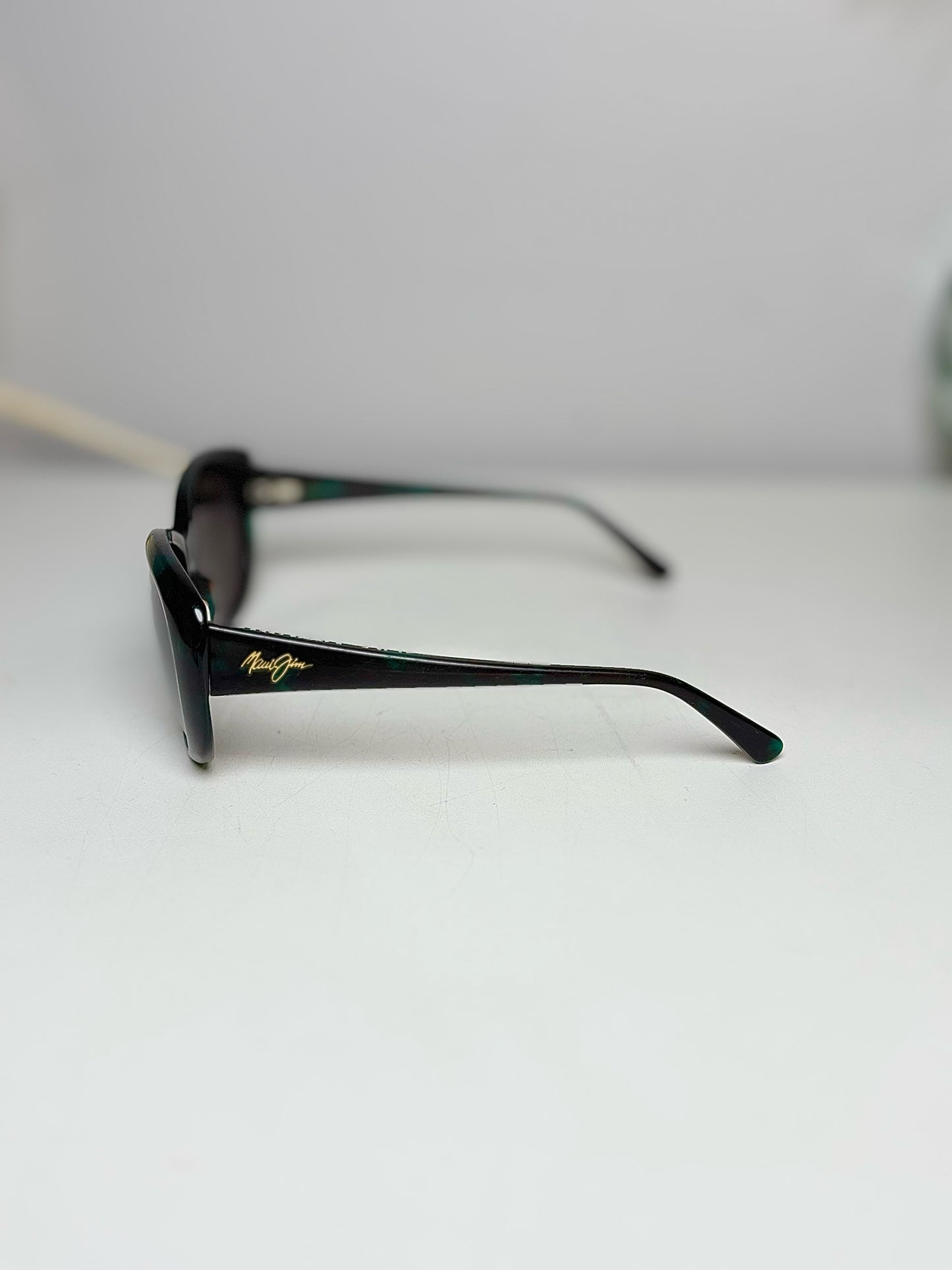 Maui Jim Black Blue Oval Cat Eye Women's Sunglasses