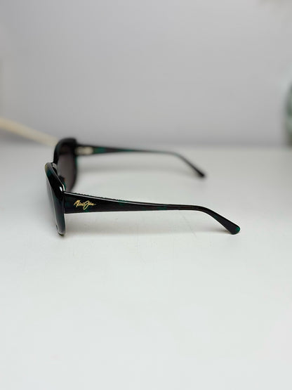 Maui Jim Black Blue Oval Cat Eye Women's Sunglasses