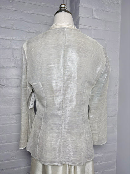 Women Size 8 Armani Collection Bone Iridescent Dress Jacket