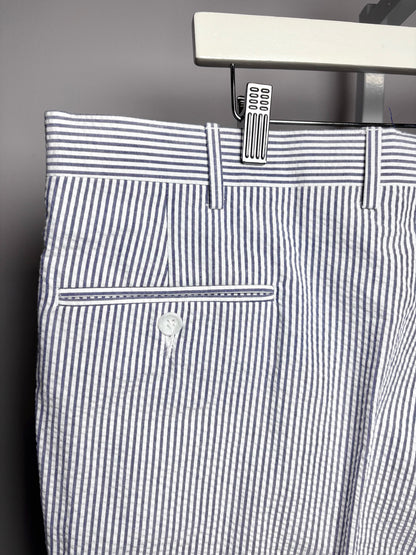 Jos. A. Bank Blue & White 100% Cotton Searsucker Men's 46R Suit NWT Pre-Owned