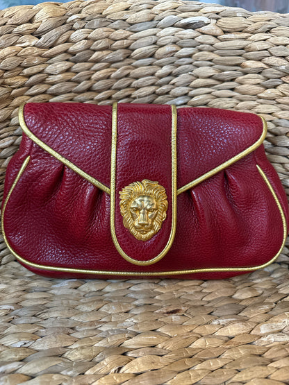 Women's Dooney & Bourke Hayden Red/Gold 2006 Vintage Pre-owned Clutch Bag