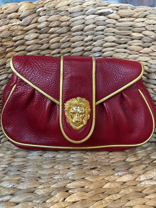 Women's Dooney & Bourke Hayden Red/Gold 2006 Vintage Pre-owned Clutch Bag
