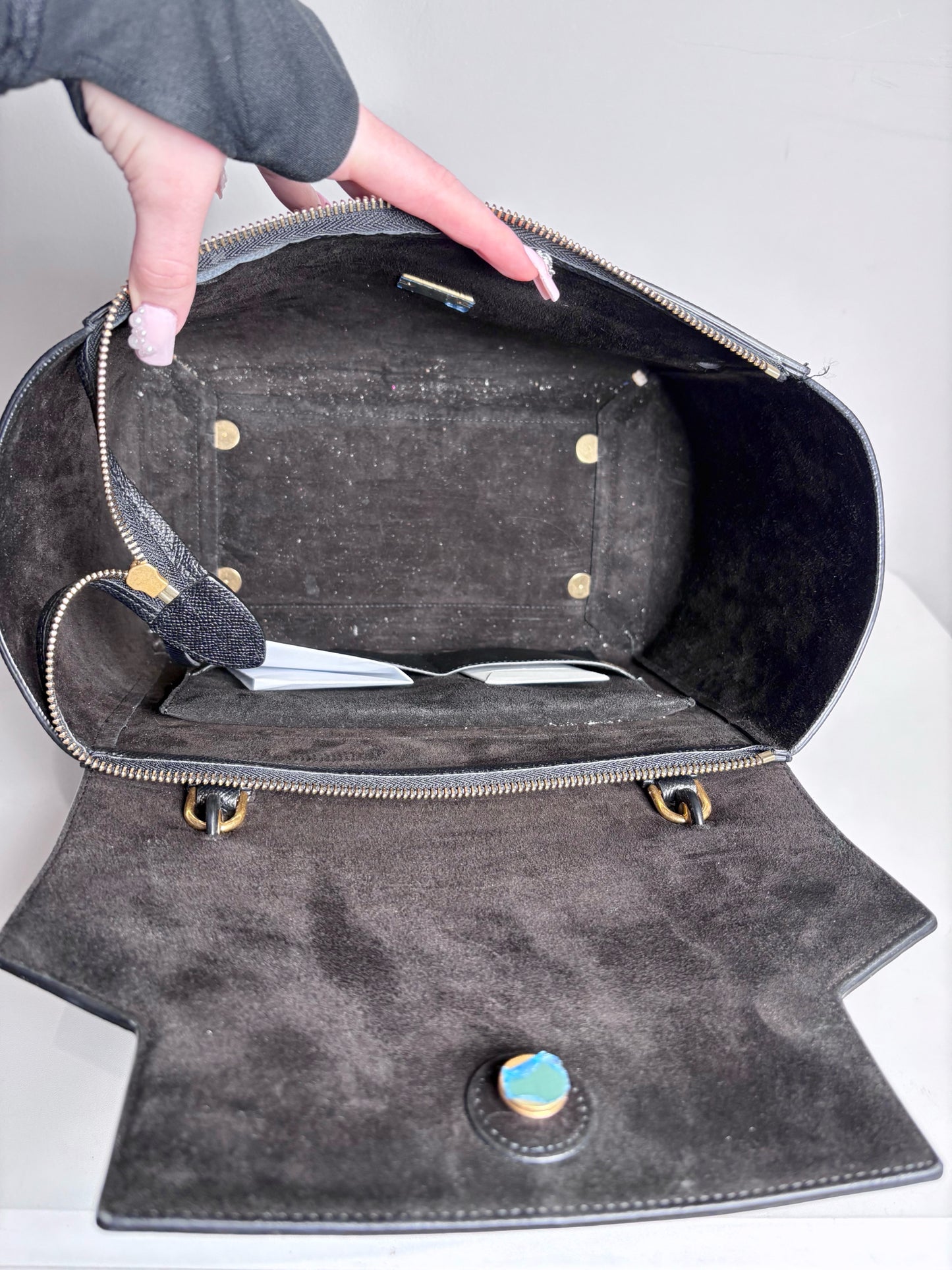 Celine Grained Leather Pre-owned Black Medium Purse