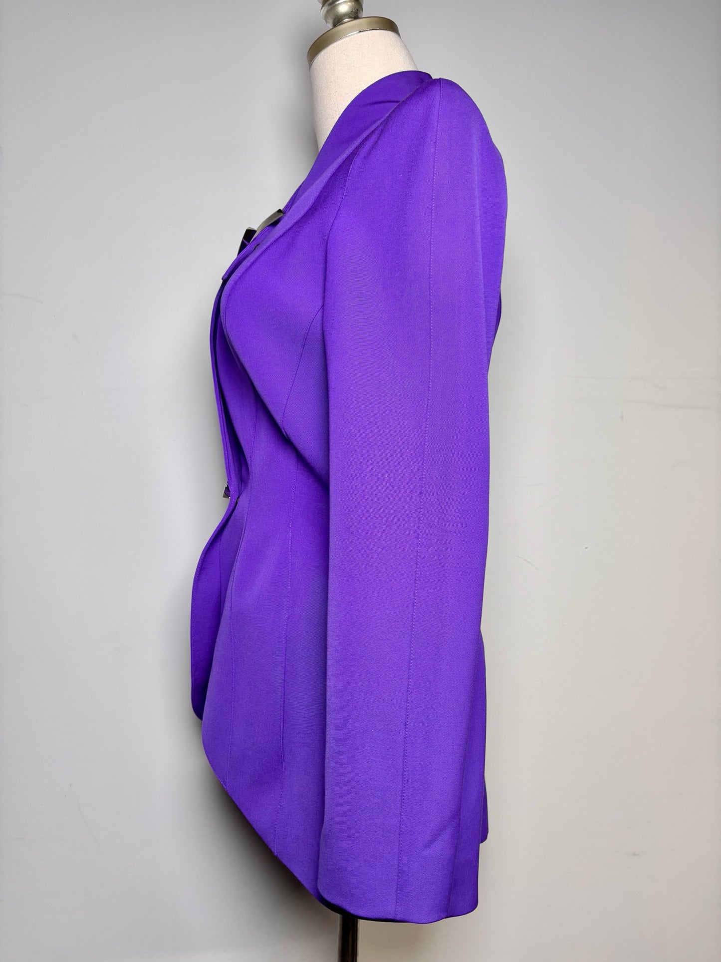 Women Size 36 (4 US) Thierry Mugler Paris Purple Solid Vintage 2 Piece Set