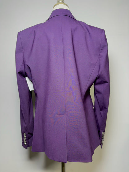 Women Size 16 Veronica Beard "Miller Dickey Jacket" Eggplant Solid Blazer