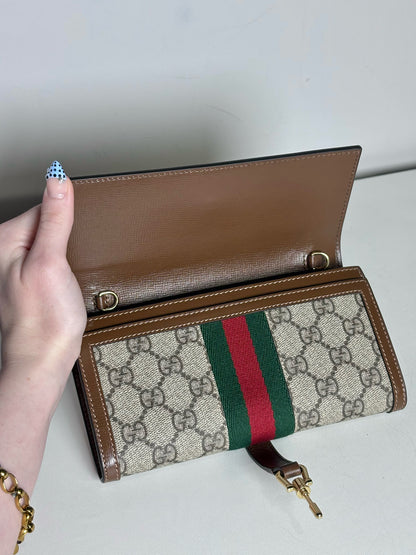 Gucci GG Supreme Jackie 1961 Pre-owned Beige Authentic Pre-owned Wallet on Chain