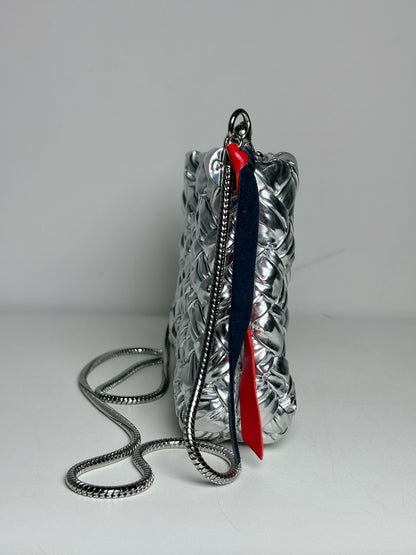 Clare V. Estelle Woven Crossbody Pre-owned Silver Purse