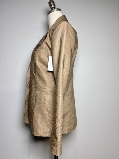 Women Size 2 Veronica Beard Dickey-Ready Zipper Beige Solid Pre-owned Jacket