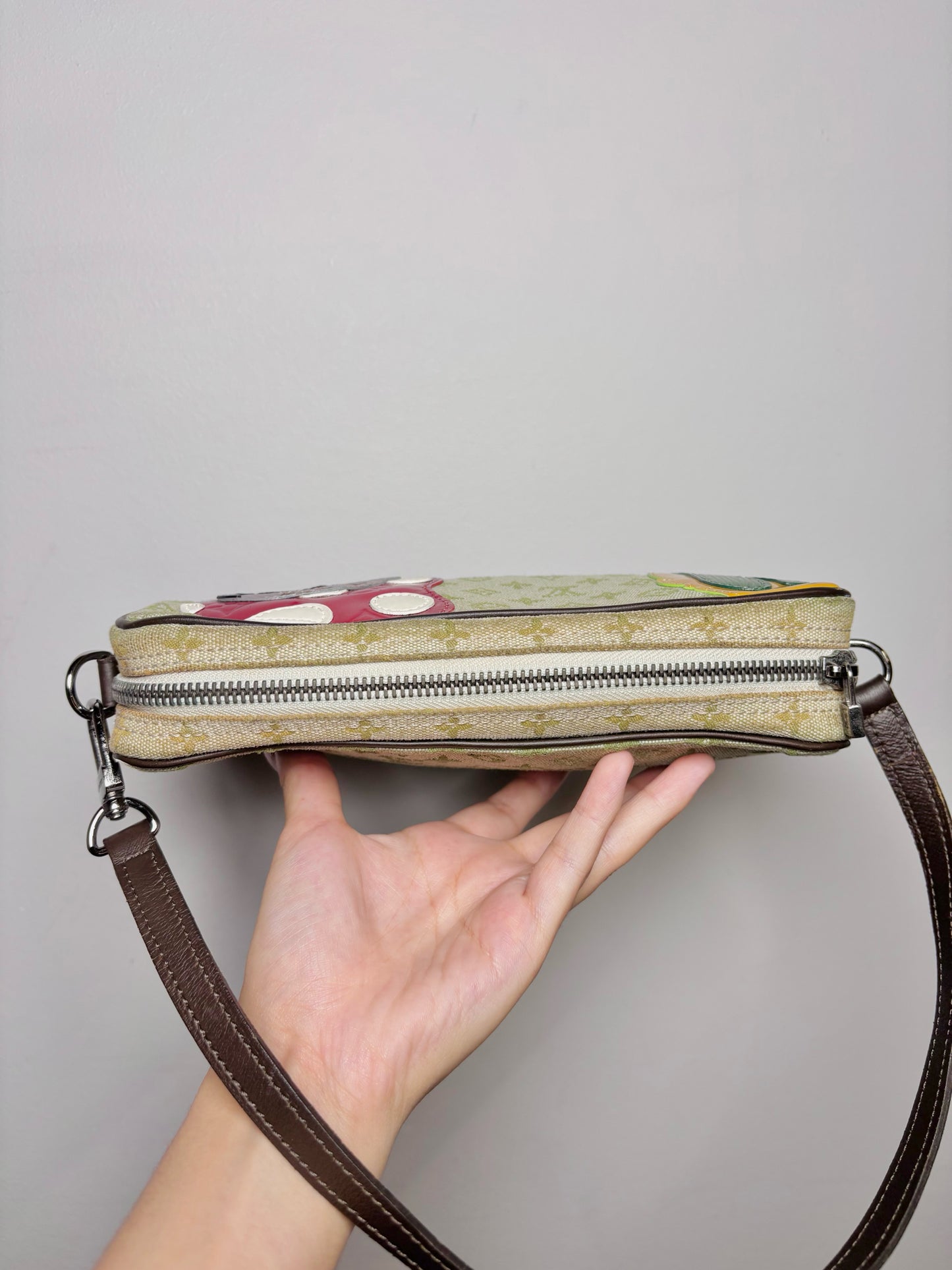 Louis Vuitton Mini Monogram Conte de Fees Canvas Green Cowhide Small Purse