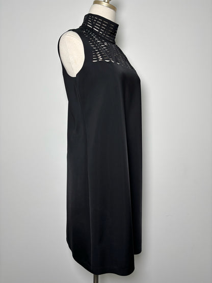 Women Size P Lafayette 148 Black Solid Polyamide Dress