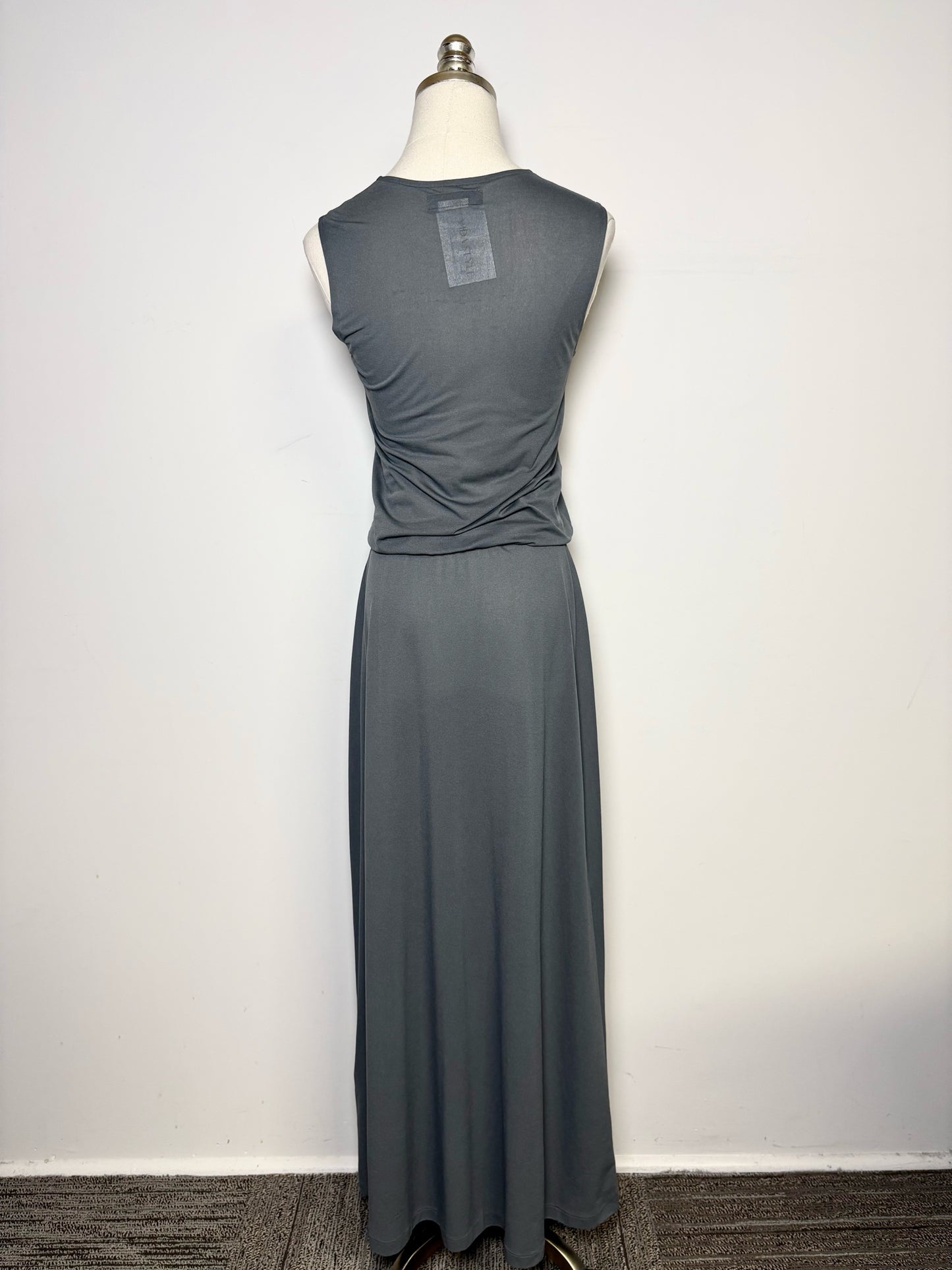 Women Size 3 Y's Yohji Yamamoto Charcoal/Gray Sleeveless Pre-owned Midi Dress